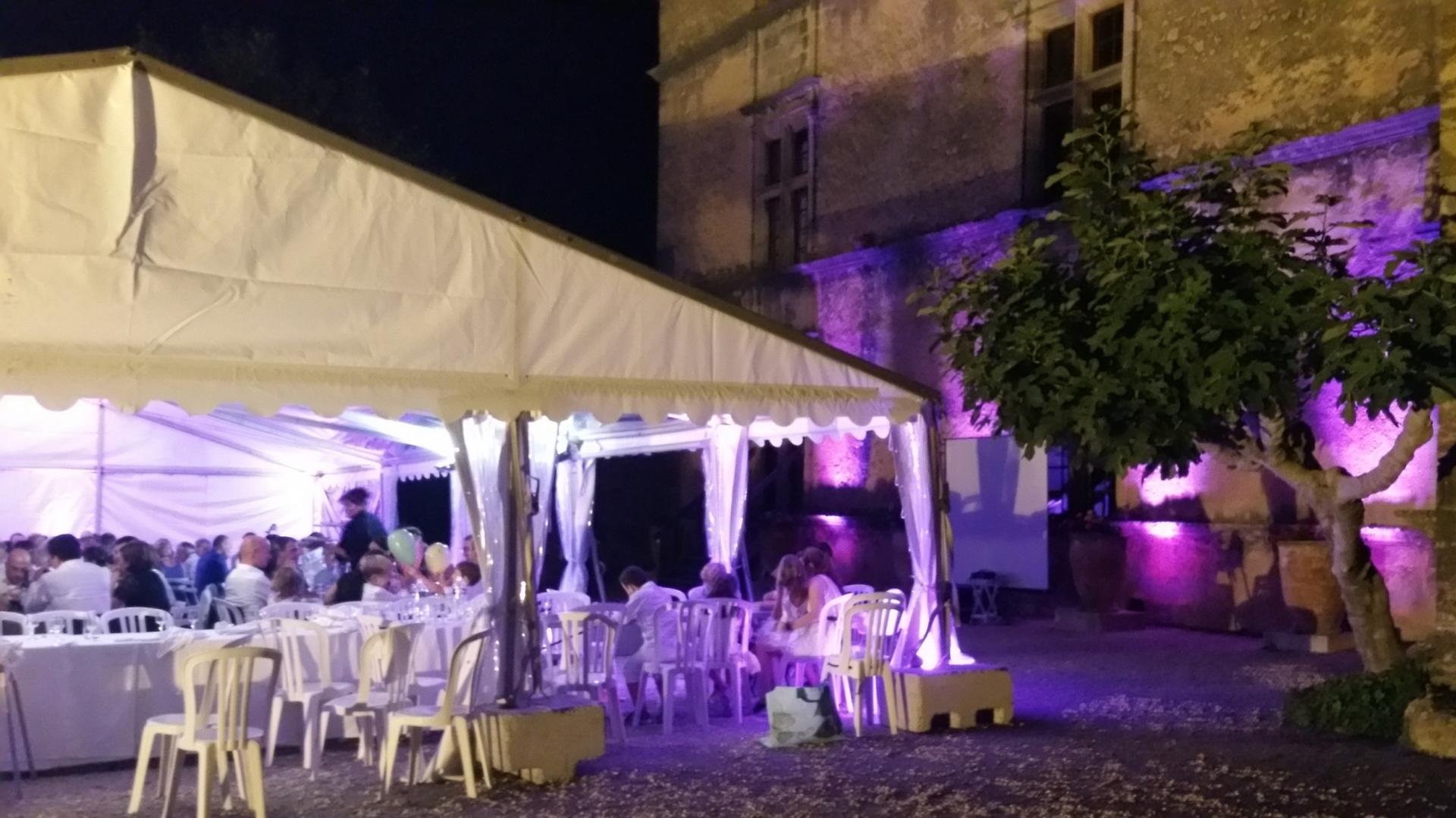 Mise en lumière architecturale soirée extérieure Chateau